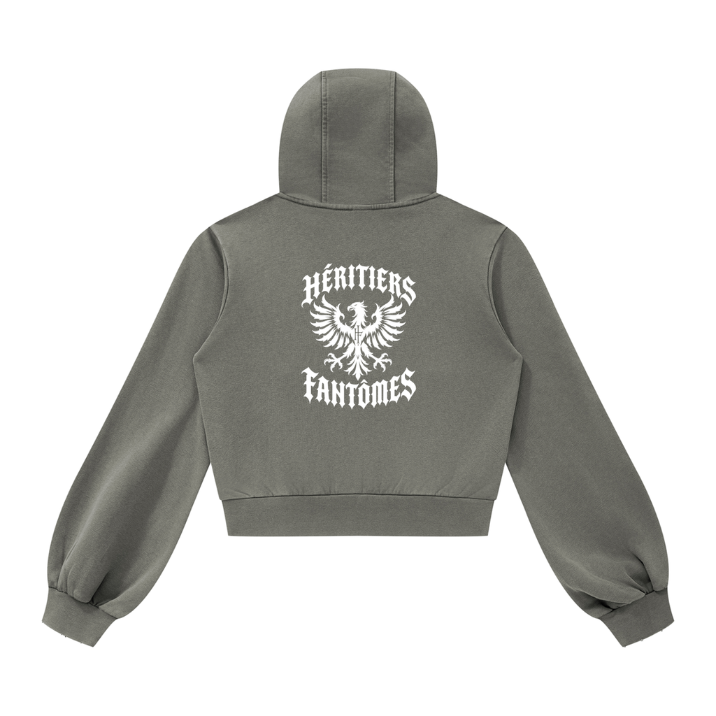 HÉRITIERS FANTÔMES // WOMEN’S WASHED ZIP HOODIE
