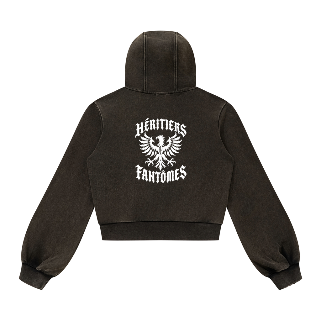 HÉRITIERS FANTÔMES // WOMEN’S WASHED ZIP HOODIE