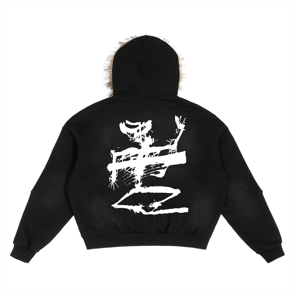 HÉRITIERS FANTÔMES // SKELETON FUR ZIP HOODIE